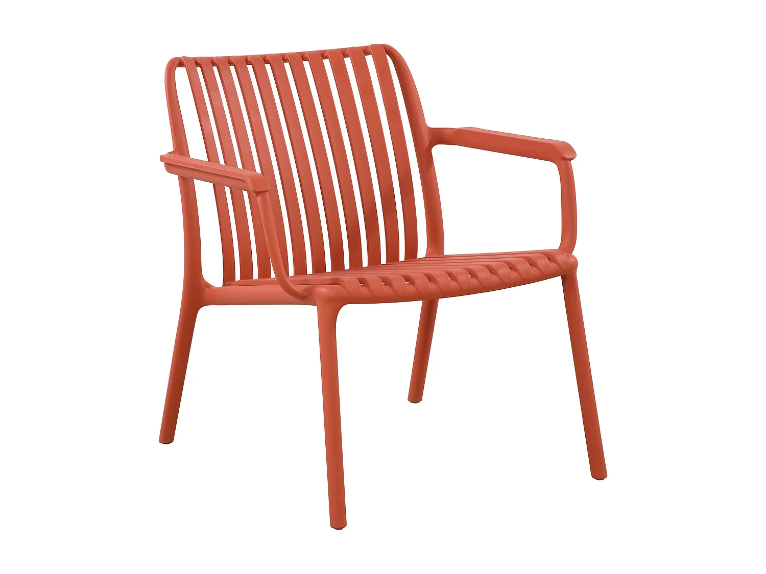 Fauteuil bas de jardin empilable en polypropylène - Rouge - SESEH de MYLIA