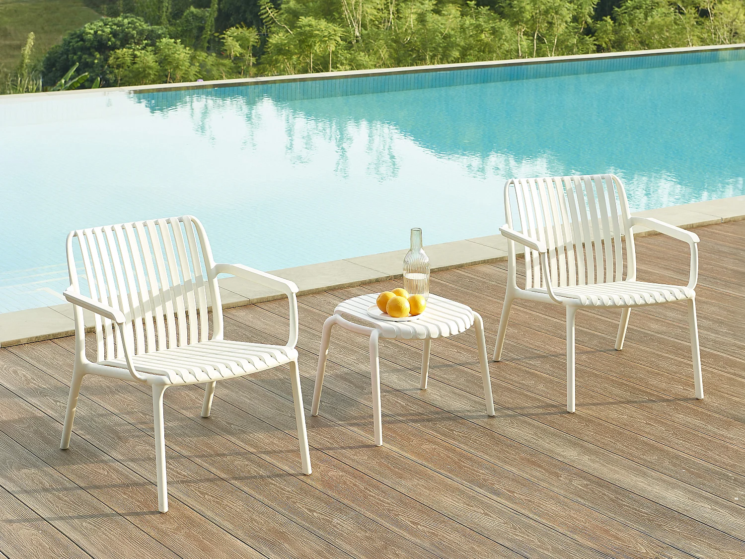 Table basse de jardin empilable en polypropylène - Beige - SESEH de MYLIA