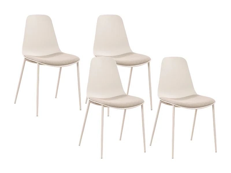 Lot de 4 chaises de jardin en polypropylène et métal - Beige - NEGERI de MYLIA