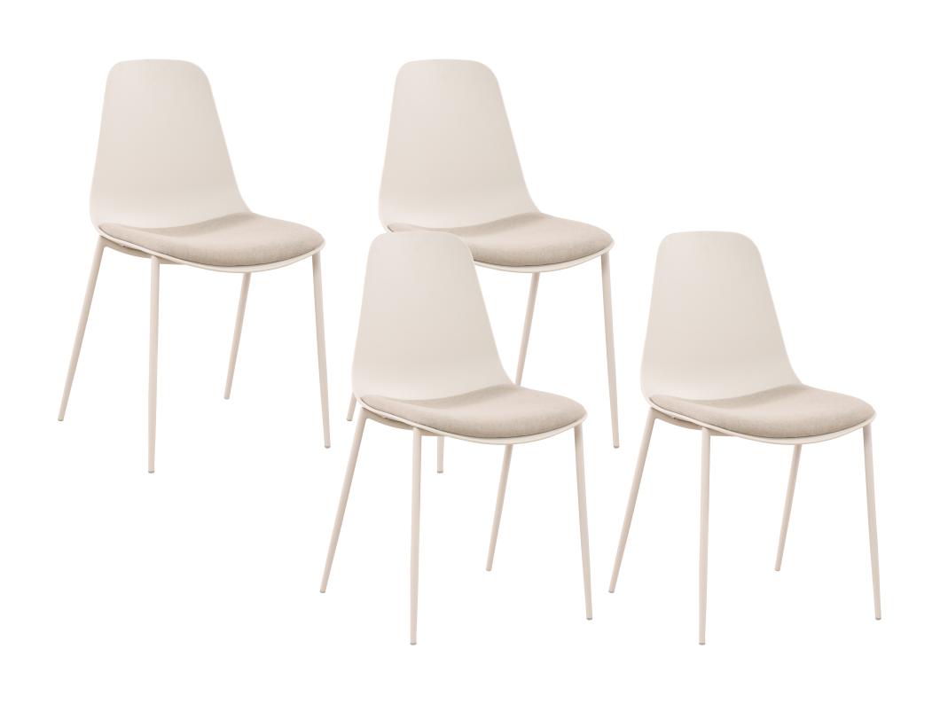 Set van 4 tuinstoelen van polypropyleen en metaal - Beige - NEGERI van MYLIA