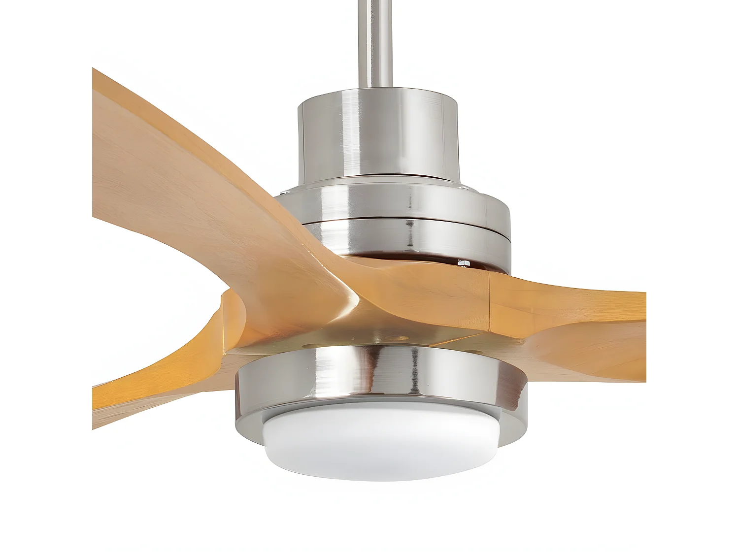 LANTAU L LED Ventilatore nichel opaco/pino DC