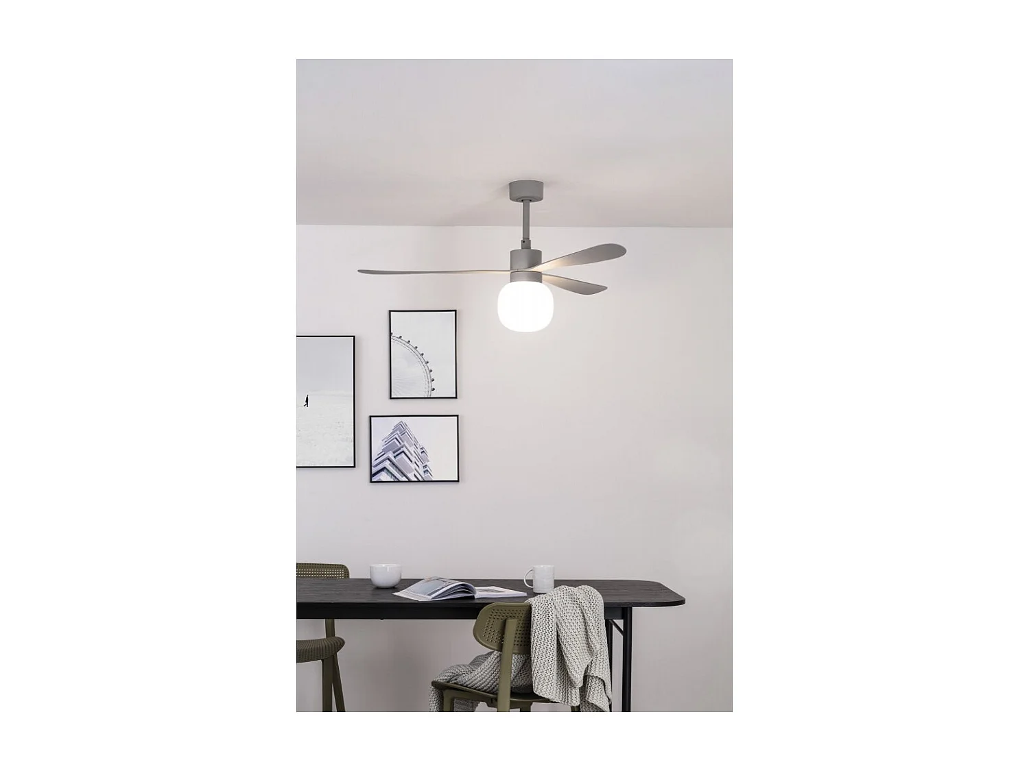 AMELIA L BALL LED Grauer Deckenventilator