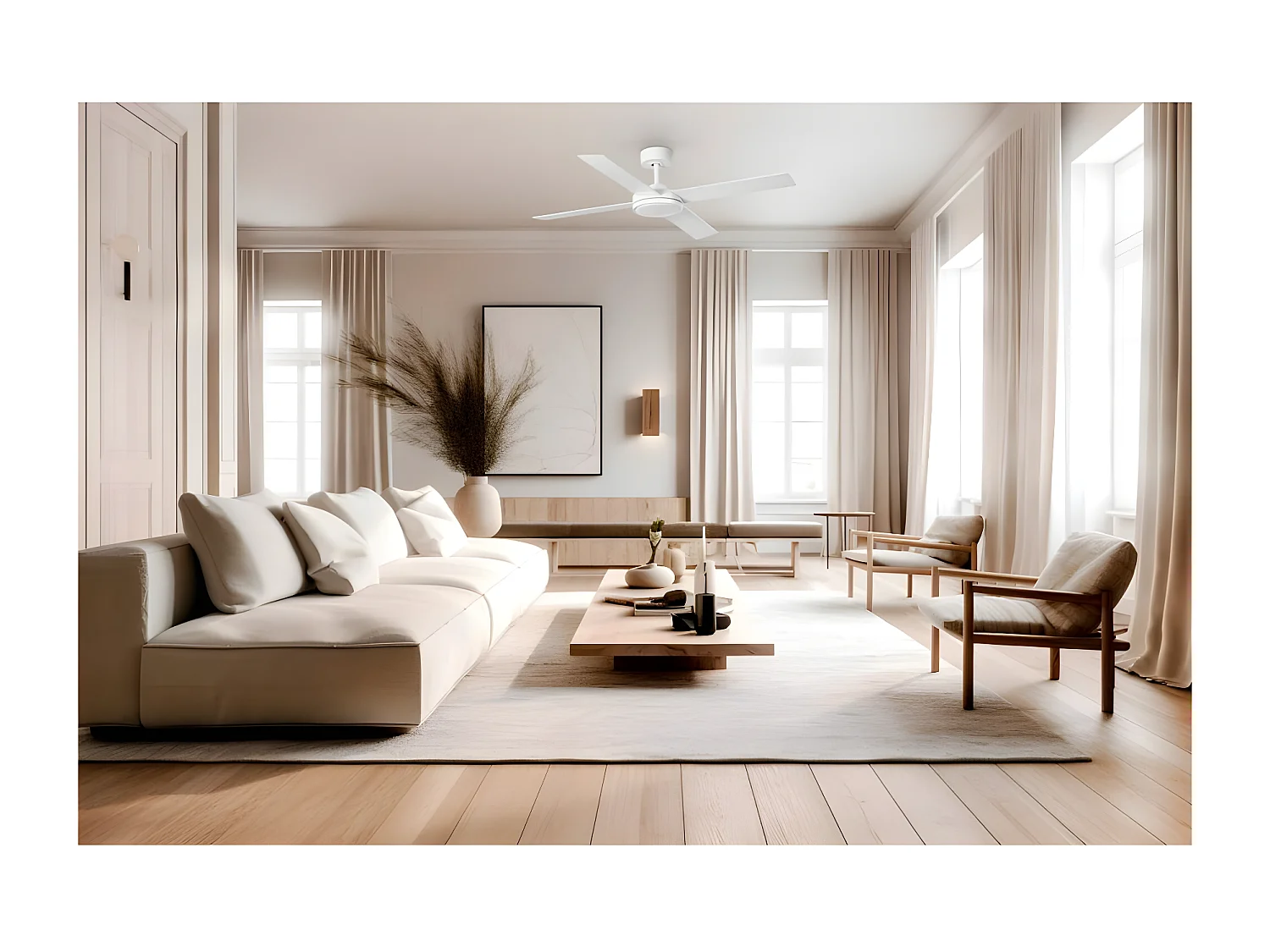 SAINT L LED Ventilateur de plafond blanc