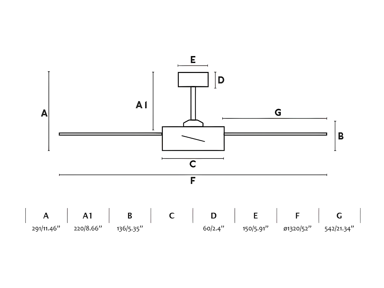 BARTH L LED Schwarzer Deckenventilator