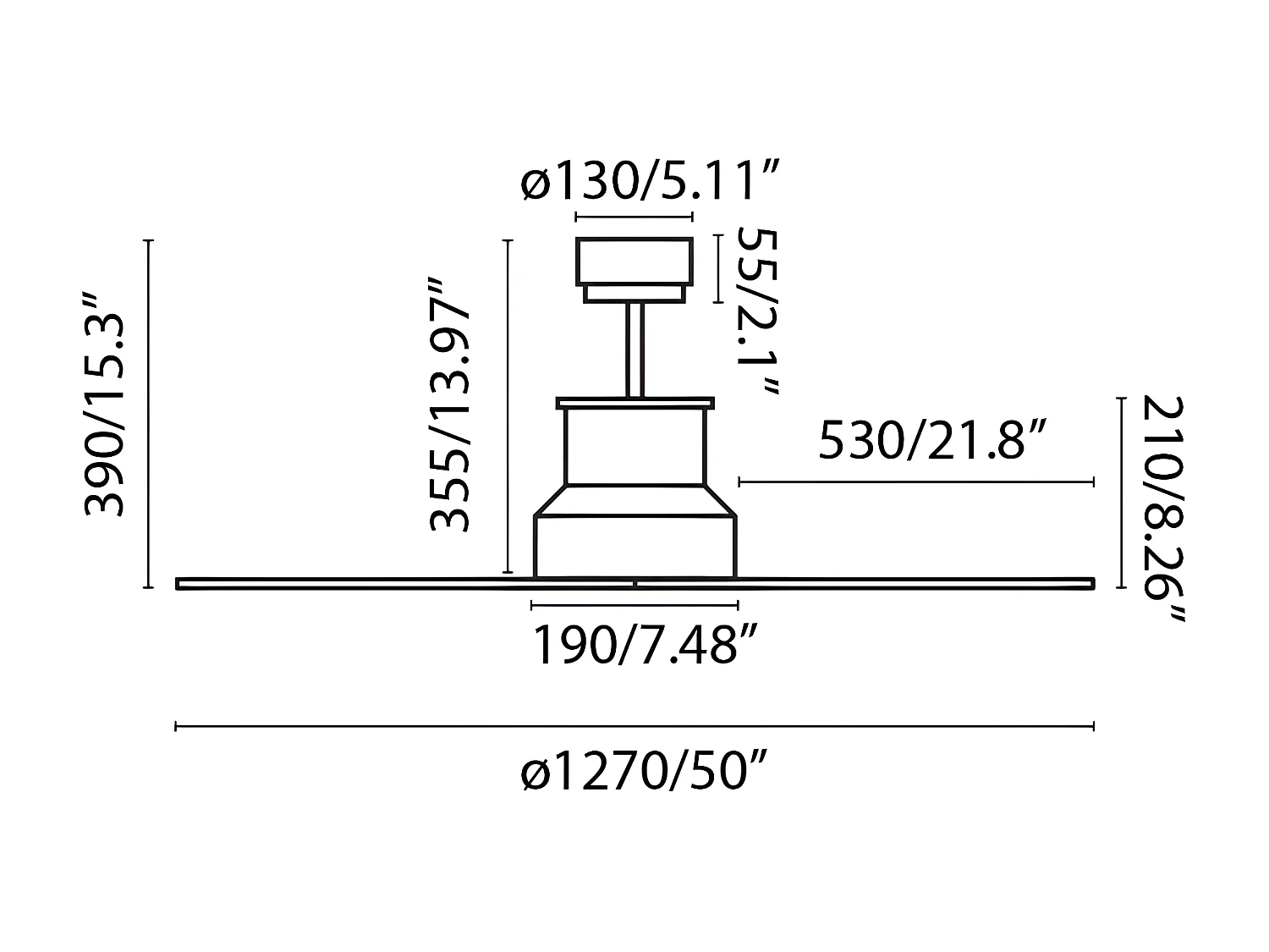 WINCHE M LED DC Chrom-Deckenventilator