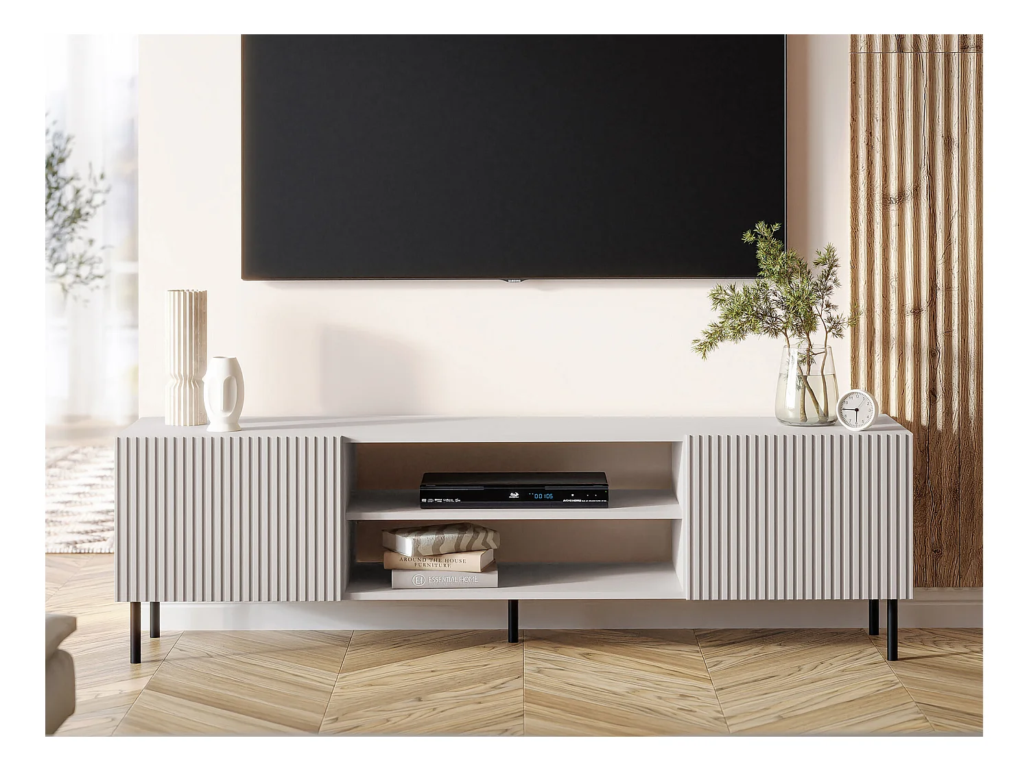 Meuble TV Livsevi 103, Cachemire, 181x53x42cm