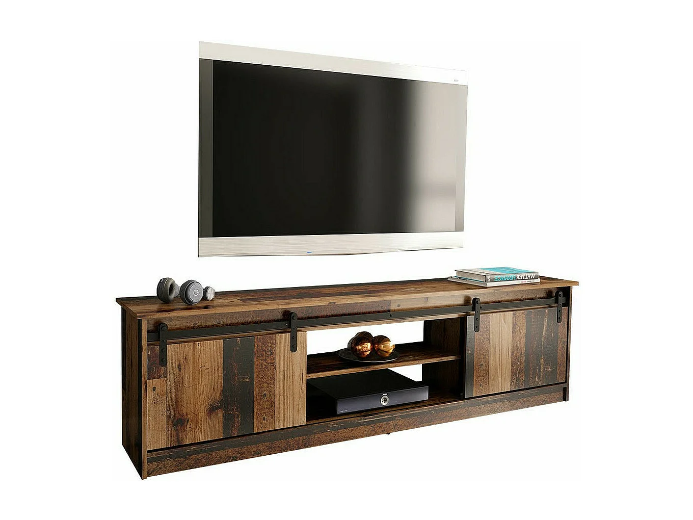 Mueble TV Charlotte 156, Arbol envejecido, Número de puertas: 2.00, 200x57x35cm