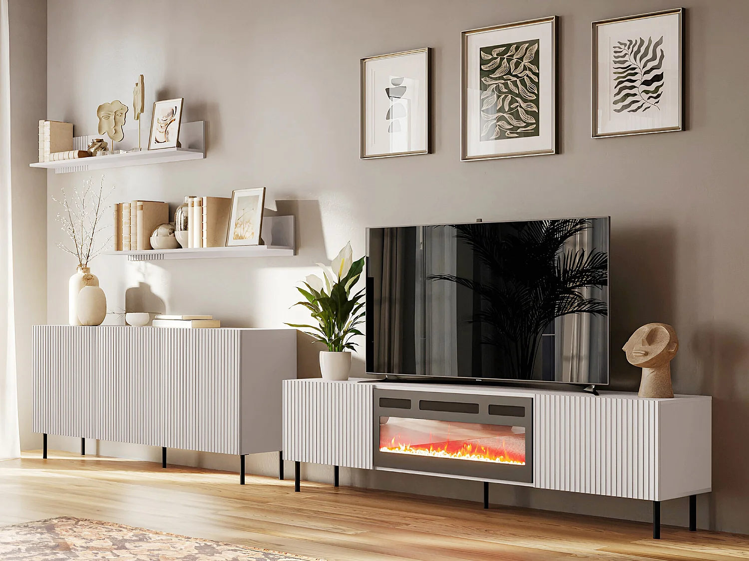 Mueble TV Charlotte S103, Cachemira, 181x42x42cm