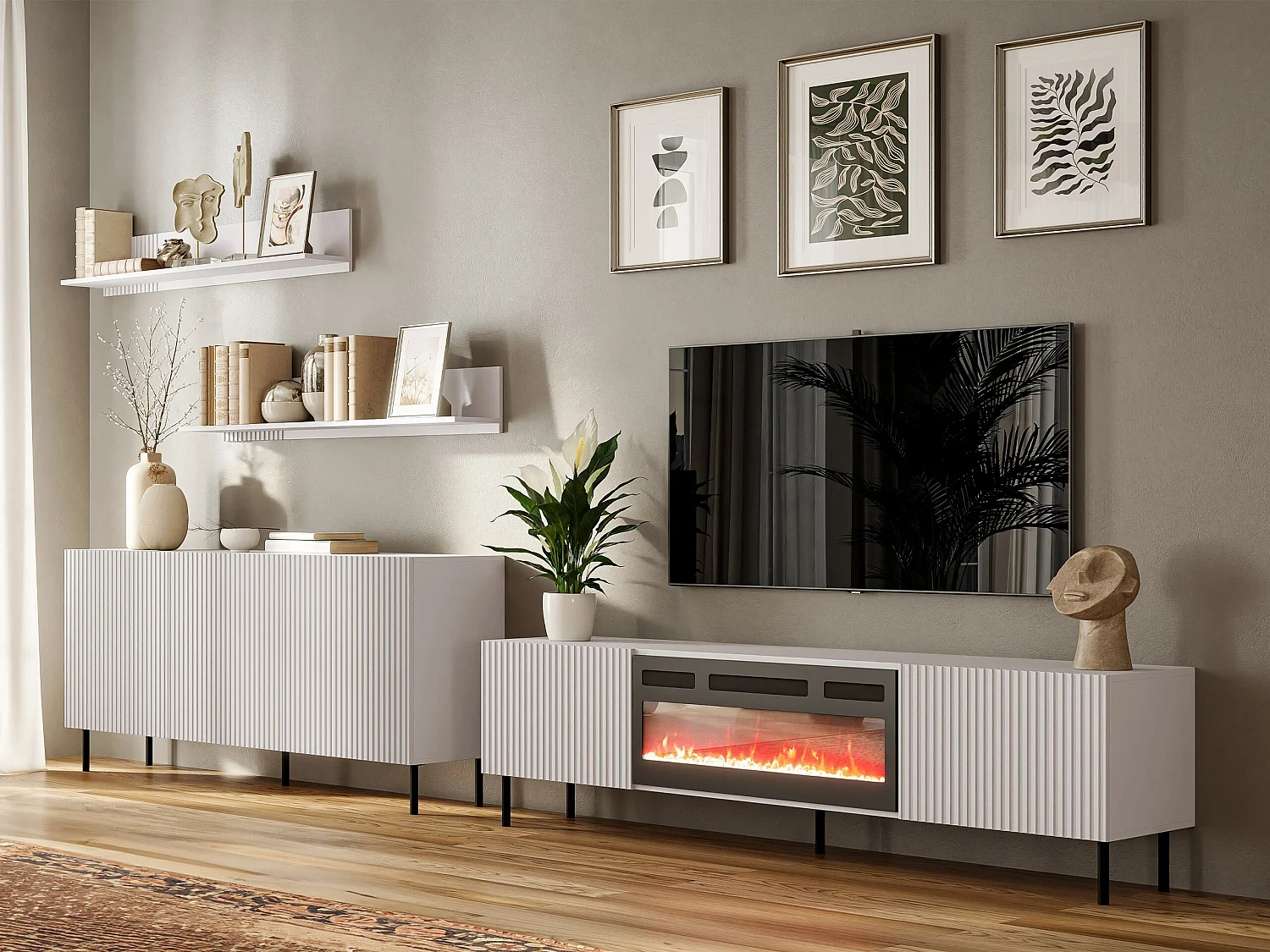 Mueble TV Charlotte S103, Cachemira, 181x42x42cm