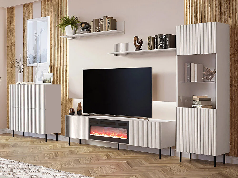 Mueble TV Charlotte S103, Cachemira, 181x42x42cm