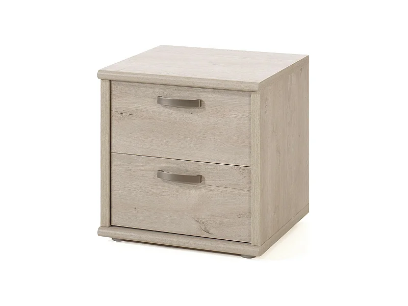 Nachttisch mit zwei Schubladen aus der DANY Kollektion in hellem Eichenfarbton.