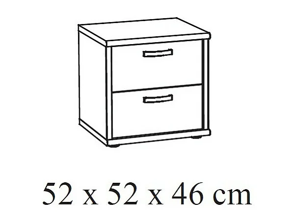 Comodino con due cassetti collezione DANY colore rovere chiaro.