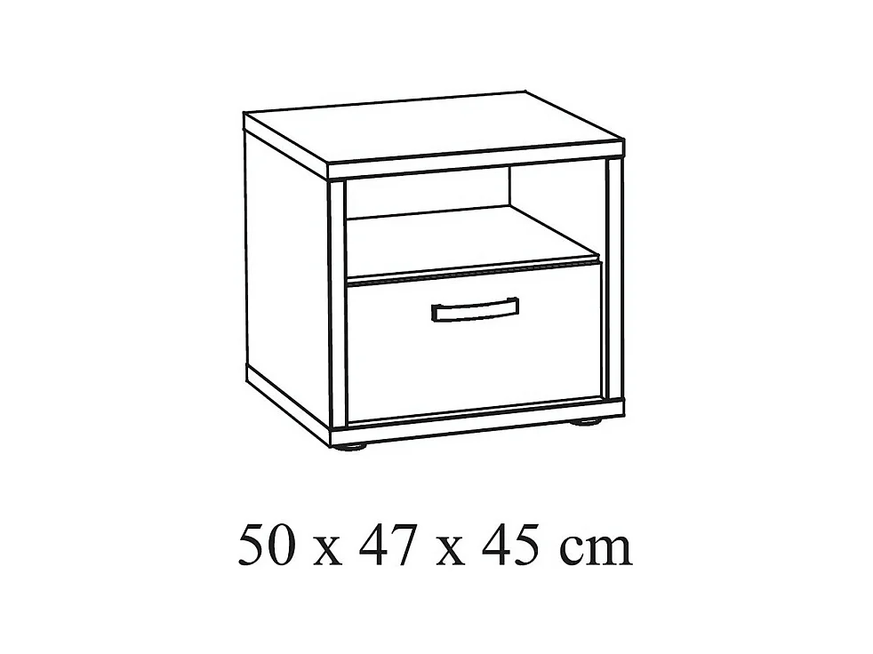 Table de chevet avec tiroir et niche coloris chêne doré collection MORGANE.