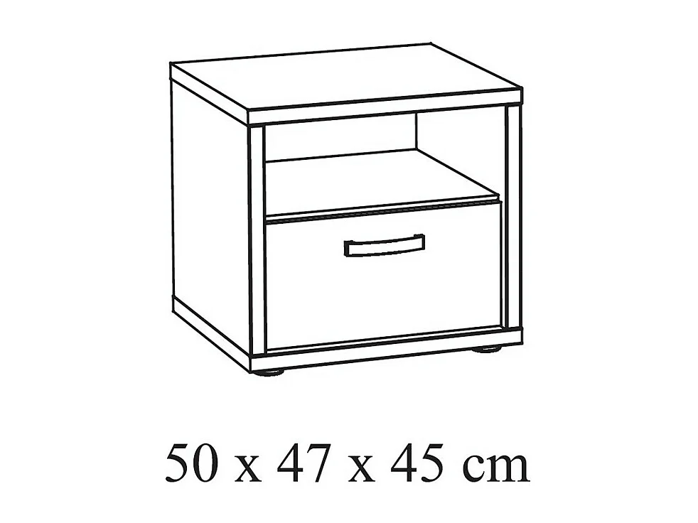 Table de chevet avec tiroir et niche coloris chêne doré collection MORGANE.
