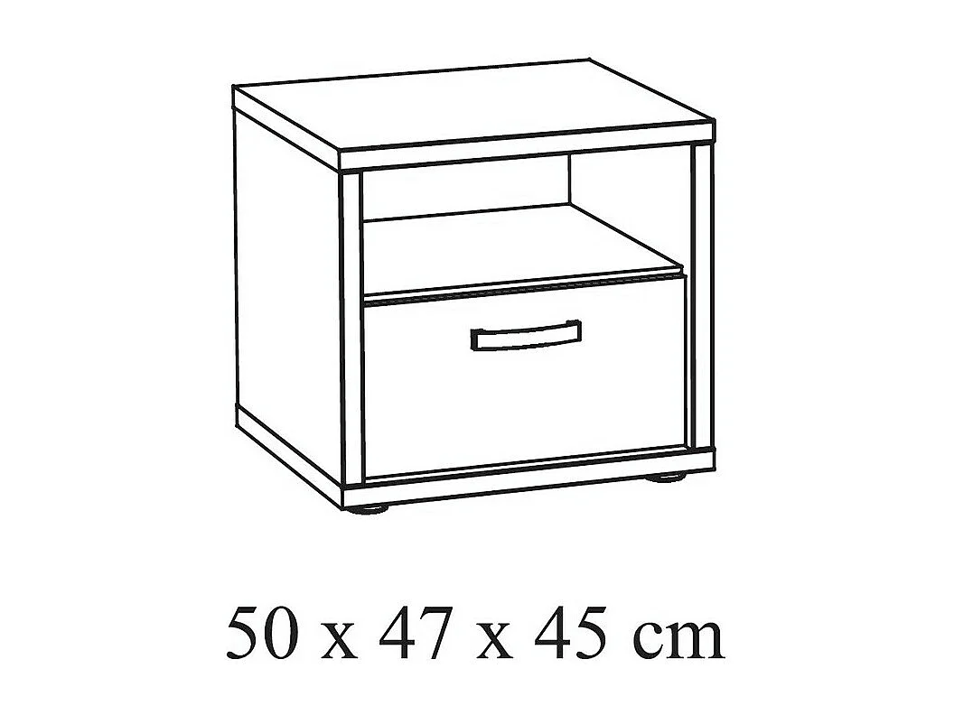Table de chevet avec tiroir et niche coloris chêne doré collection MORGANE.