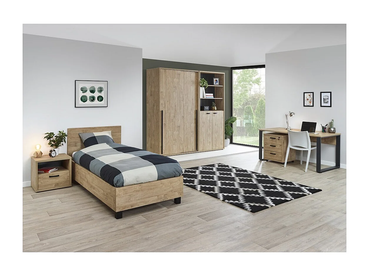 Comodino con cassetto e vano colore rovere dorato collezione MEGEVE