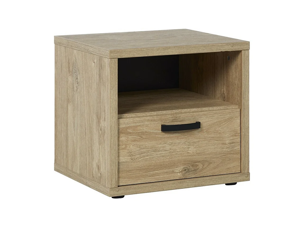 Table de chevet MEGEVE – 1 tiroir + 1 niche – Chêne doré