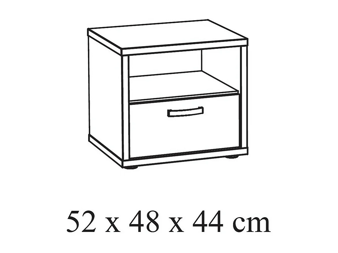 Comodino con cassetto e vano colore rovere dorato collezione MEGEVE