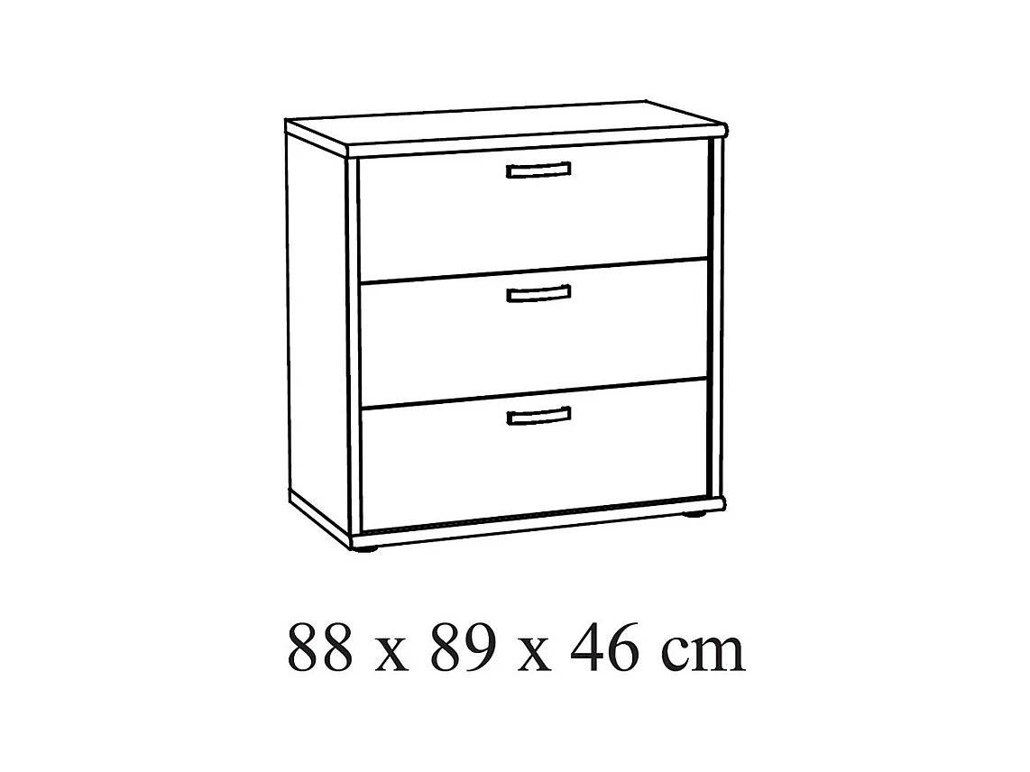 Cômoda de bebê robusta com trocador integrado, cor carvalho claro, coleção DANY.