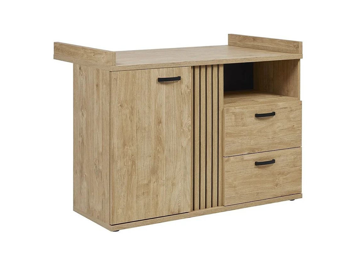 Stevige babycommode met geïntegreerd aankleedkussen in gouden eiken kleur, collectie TOMMY.