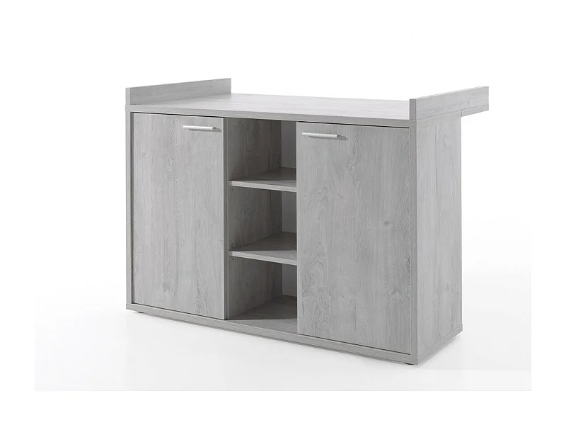 Commode bébé MATHEO – Table à langer intégrée coloris gris effet bois
