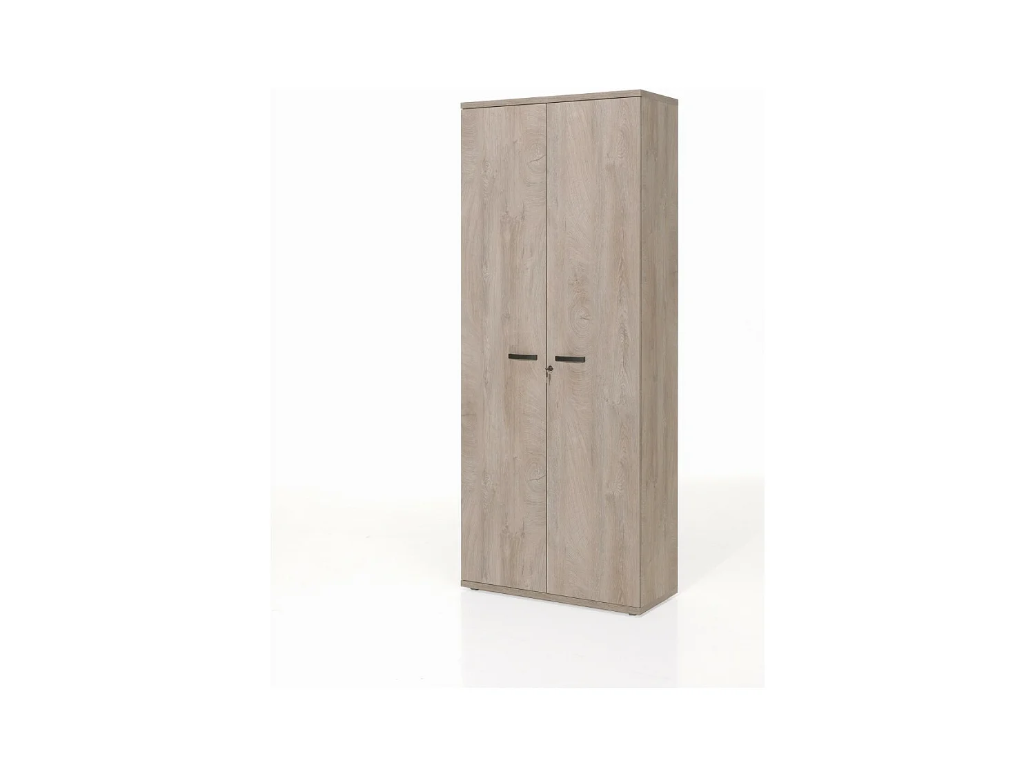 Armoire de bureau YUKON – Meuble 2 portes et étagères – Chêne brut – L90 x H222 x P40 cm