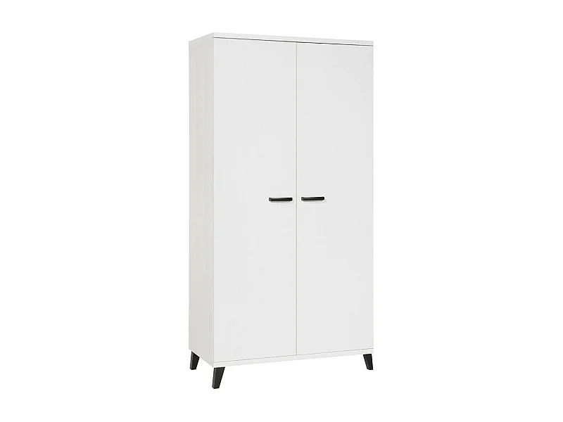Armoire enfant 2 portes DANAÉ – Blanc mat – Rangement fonctionnel et design épuré