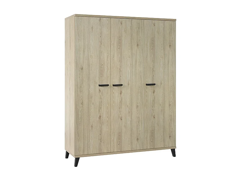 Armoire enfant 3 portes DANAÉ – Chêne clair – Rangement spacieux au design naturel