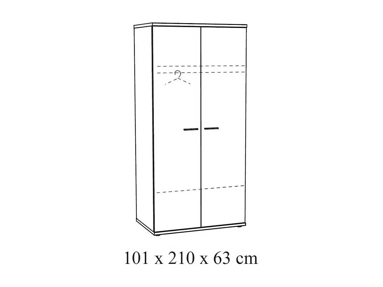 Armoire enfant 2 portes OLVENA – Blanc effet bois – Rangement pratique et robuste
