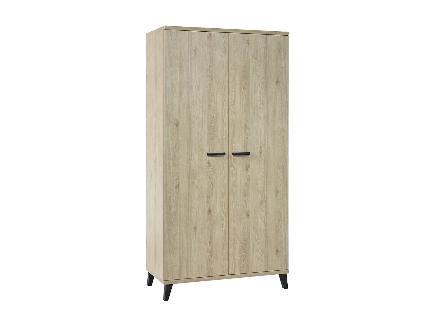 Stevige kinderkamerkast met 2 deuren uit de DANAÉ collectie in lichte eikenkleur.