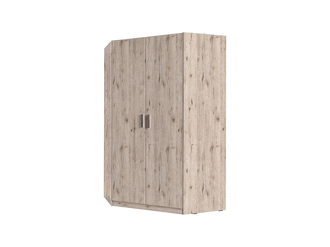 Armoire d'angle 2 portes FLEX – Chêne wellington & gris graphite