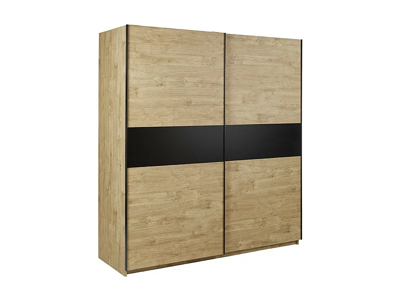 Armário de 200cm para quarto com 2 portas de correr coleção MORGANE na cor carvalho dourado