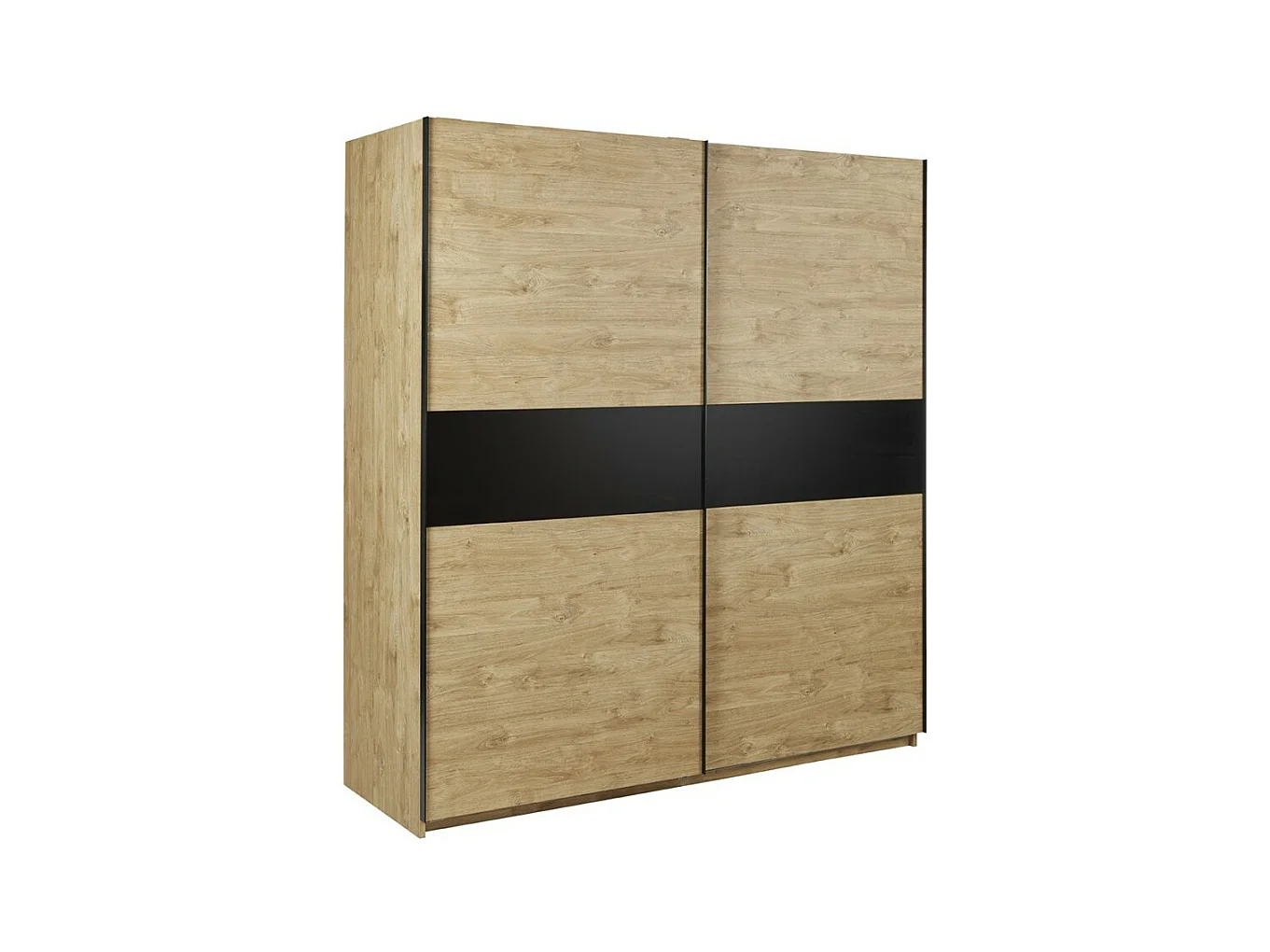 Kledingkast 200cm voor slaapkamer met 2 schuifdeuren uit de MORGANE collectie in de kleur gouden eik