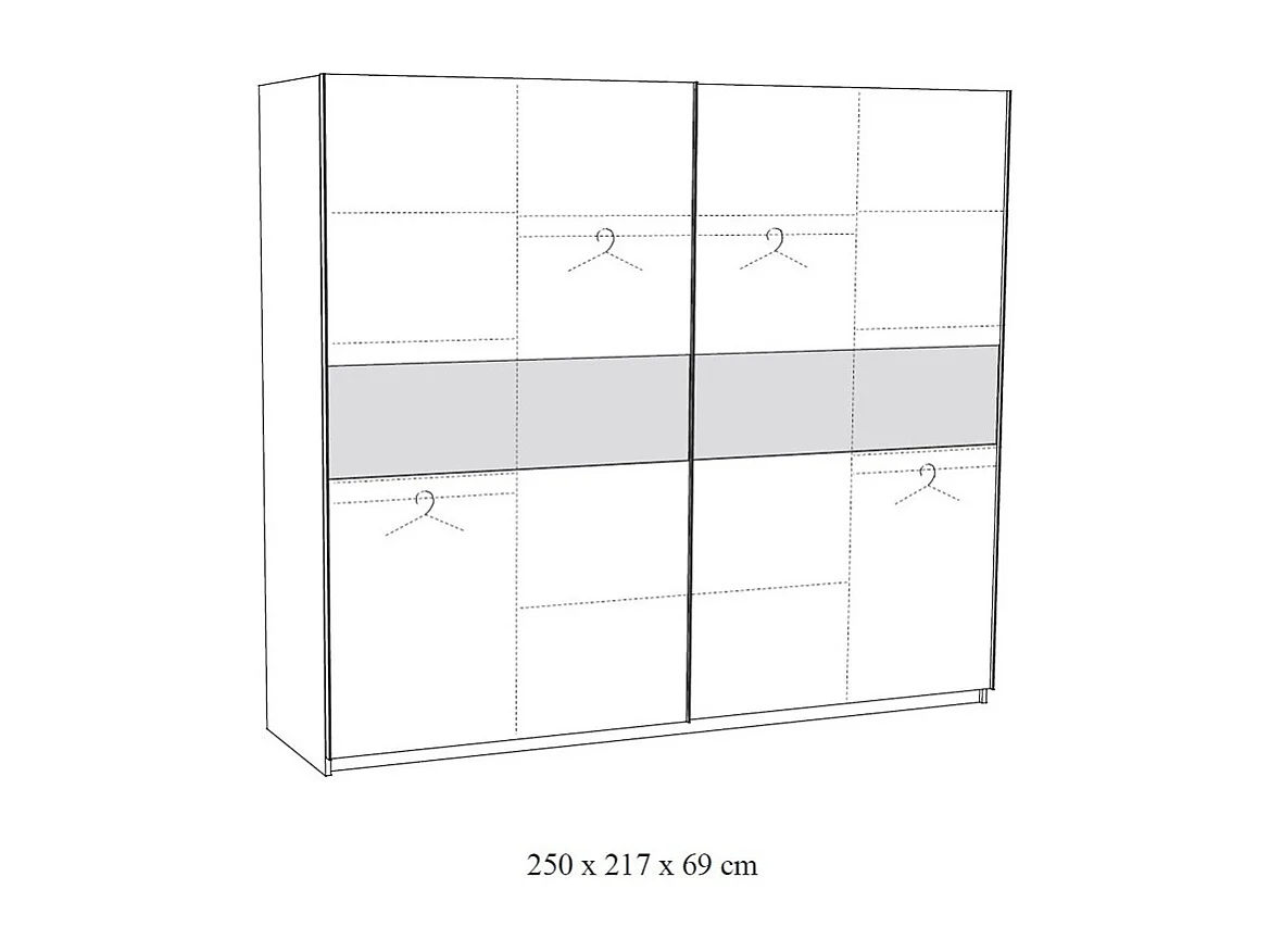 Armoire MORGANE 2 portes coulissantes – Chêne doré – 250 cm – Style scandinave robuste