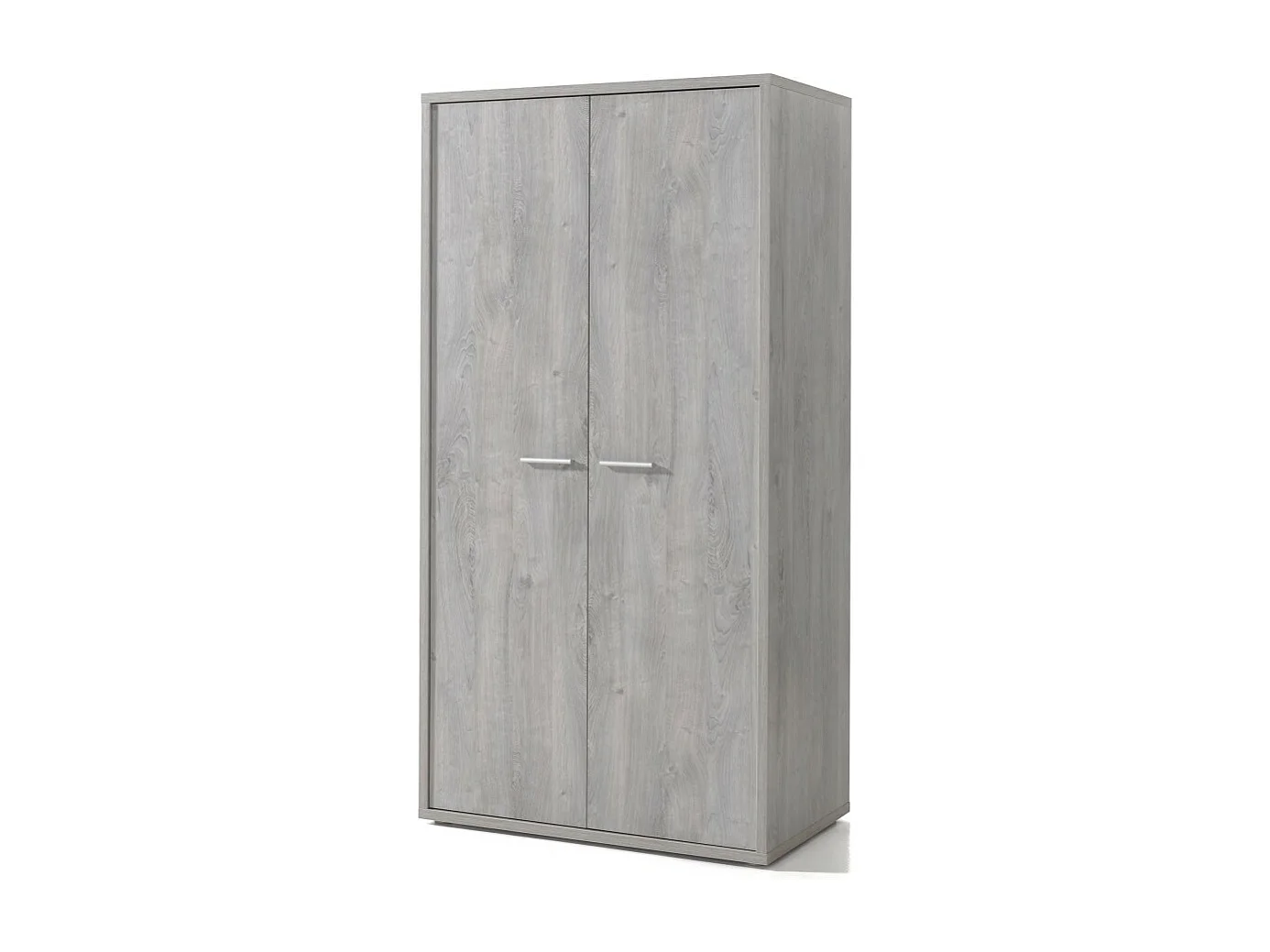 Armoire robuste pour chambre d'enfant 2 portes collection MATHEO coloris gris effet bois