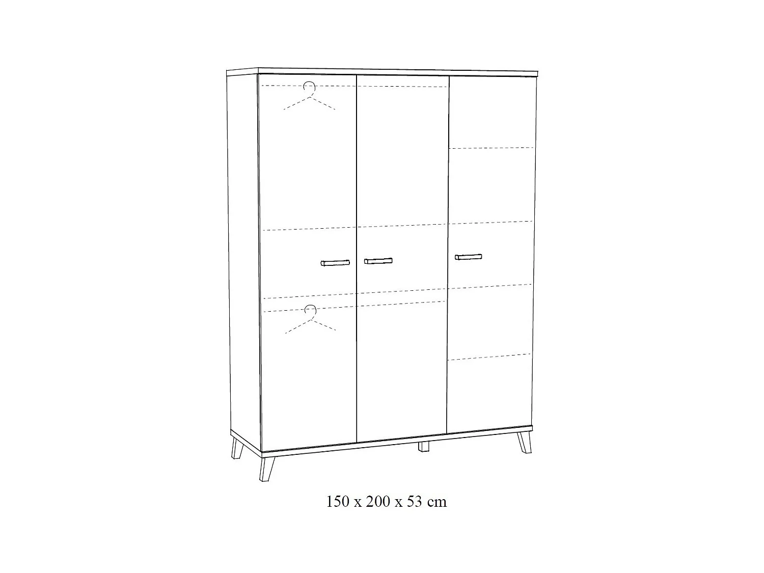 Armoire enfant 3 portes DANAÉ – Blanc mat – Grand rangement au style épuré