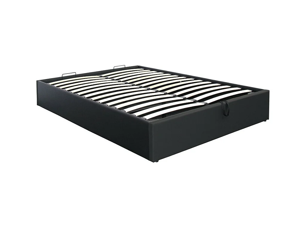 Opbergbed 140x200, collectie YANI, kleur zwart. Bed met een grote opbergruimte voor uw slaapkamer.