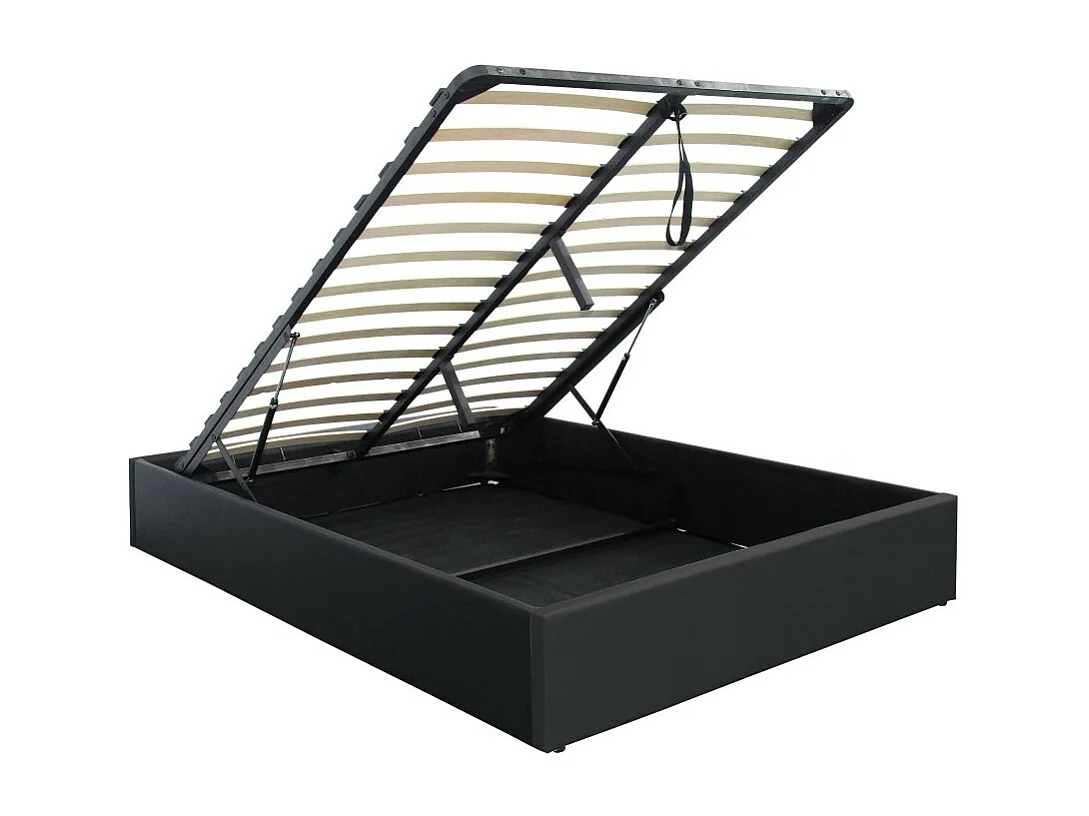 Letto contenitore 140x200 collezione YANI colore nero. Letto con un grande contenitore per la vostra camera da letto.