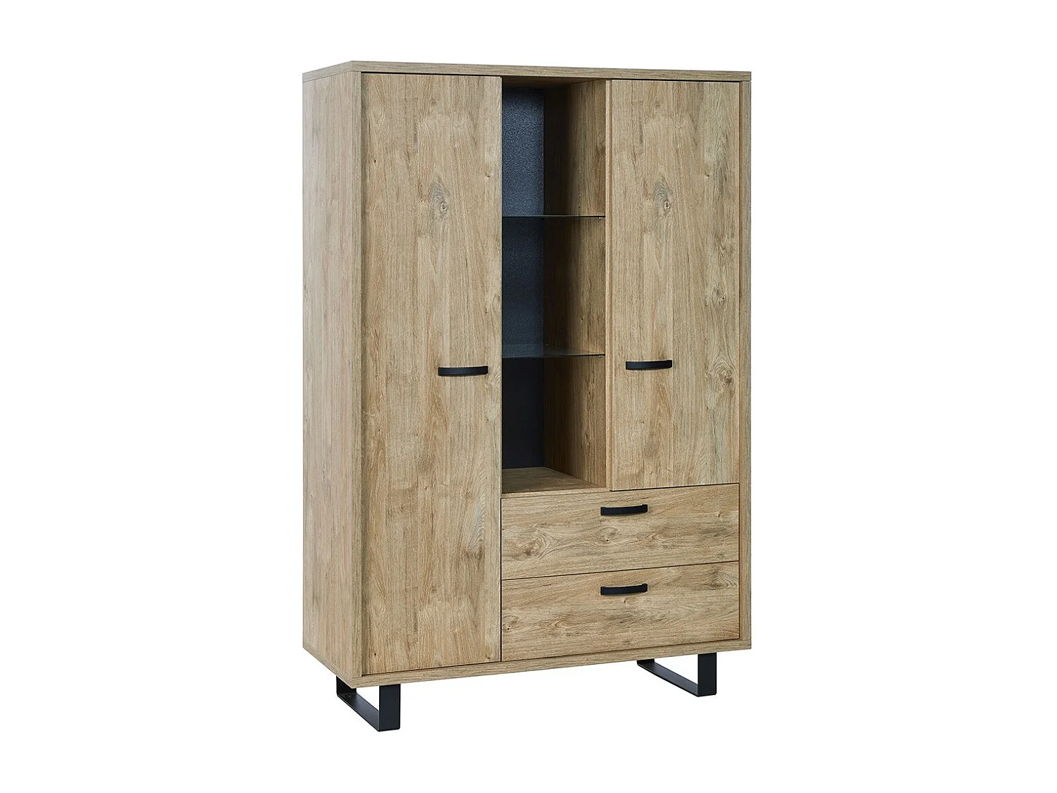 Opbergmeubel XL in de kleur gouden eik uit de NEWTON collectie met metalen poten. Grote opbergcapaciteit.