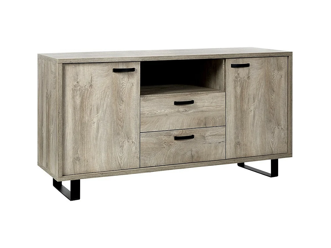 Buffet NEWTON 170 cm – 2 portes, 2 tiroirs – Chêne clair – Design robuste