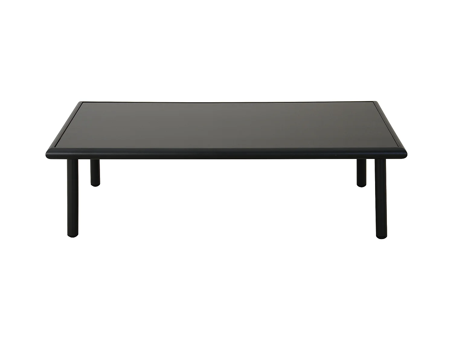 Salon de jardin en aluminium : un canapé 3 places, 2 fauteuils et une table basse - Noir coussins beiges - LAKIT de MYLIA
