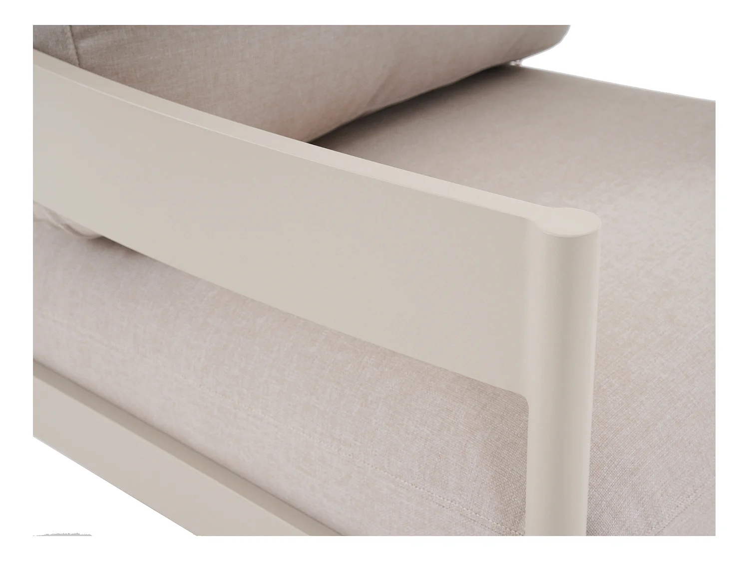 Zestaw mebli ogrodowych z aluminium: kanapa 2-osobowa, 2 fotele i 2 stoliki kawowe - Beżowy - LOMAM marki MYLIA