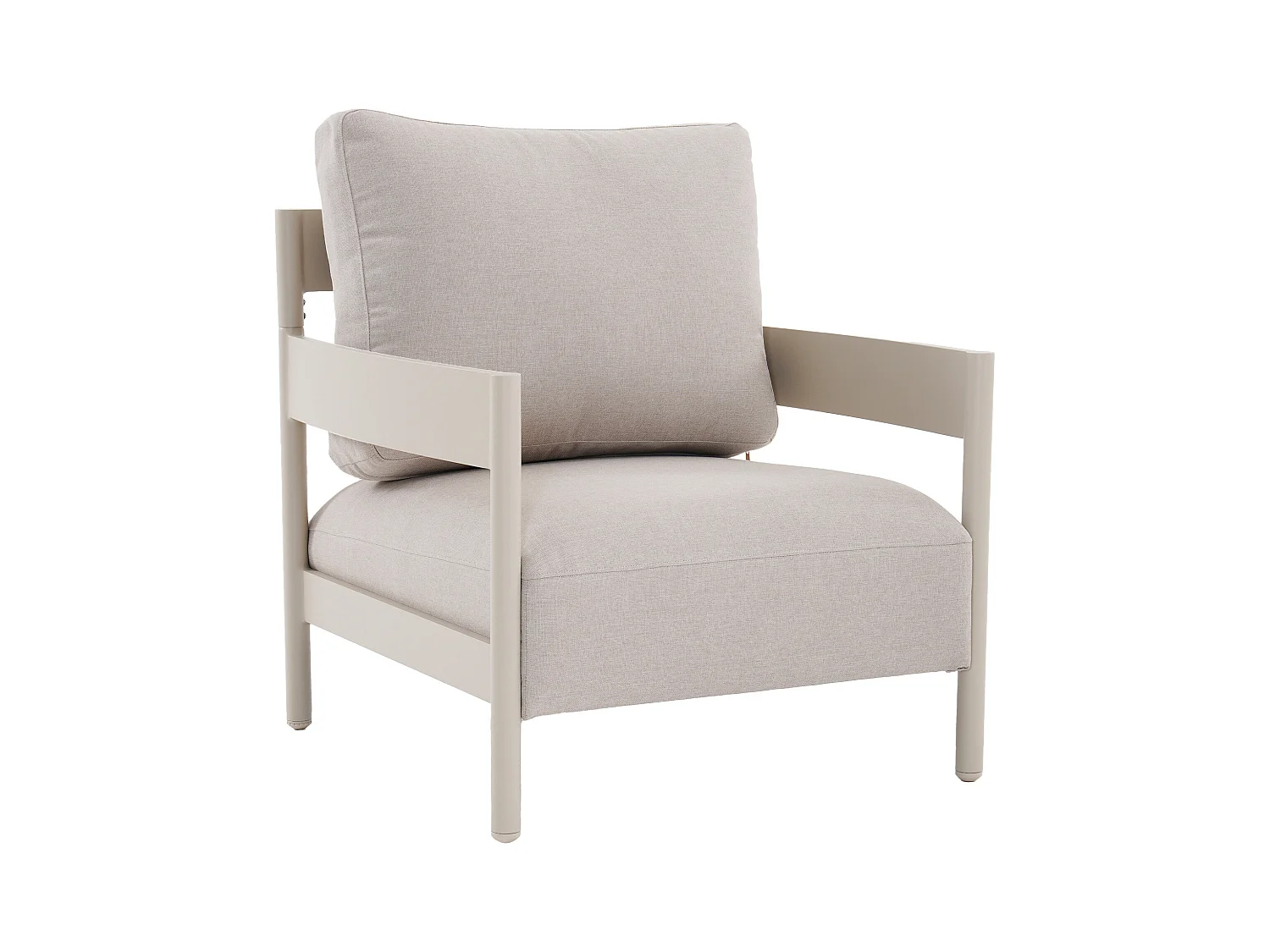 Zestaw mebli ogrodowych z aluminium: kanapa 2-osobowa, 2 fotele i 2 stoliki kawowe - Beżowy - LOMAM marki MYLIA