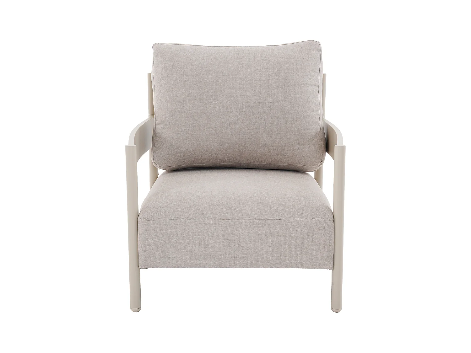 Salon de jardin en aluminium : un canapé 2 places, 2 fauteuils et 2 tables basses - Beige - LOMAM de MYLIA