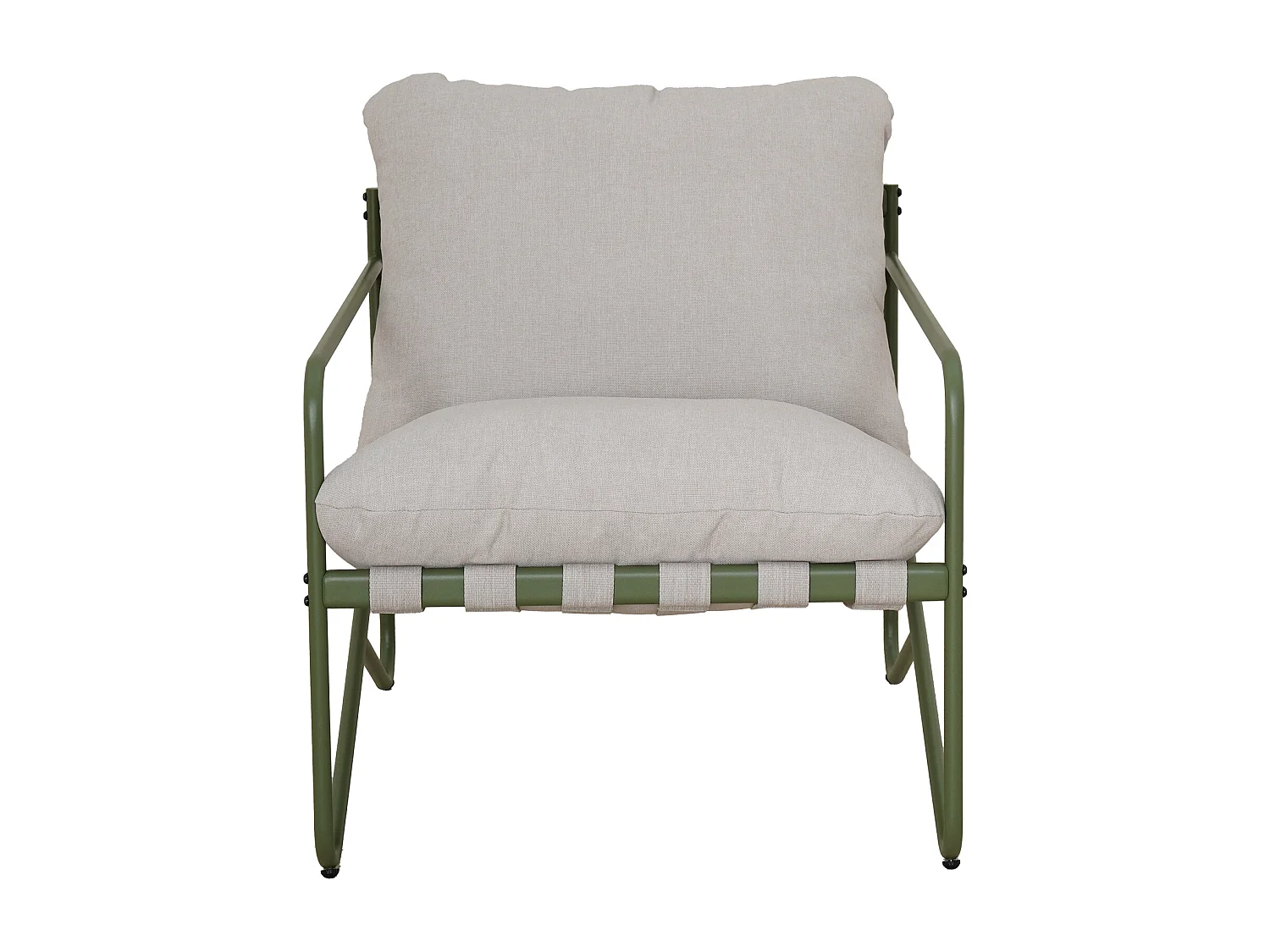 Salon de jardin en acier : un canapé 2 places, 2 fauteuils et une table basse - Vert - MILOPE de MYLIA