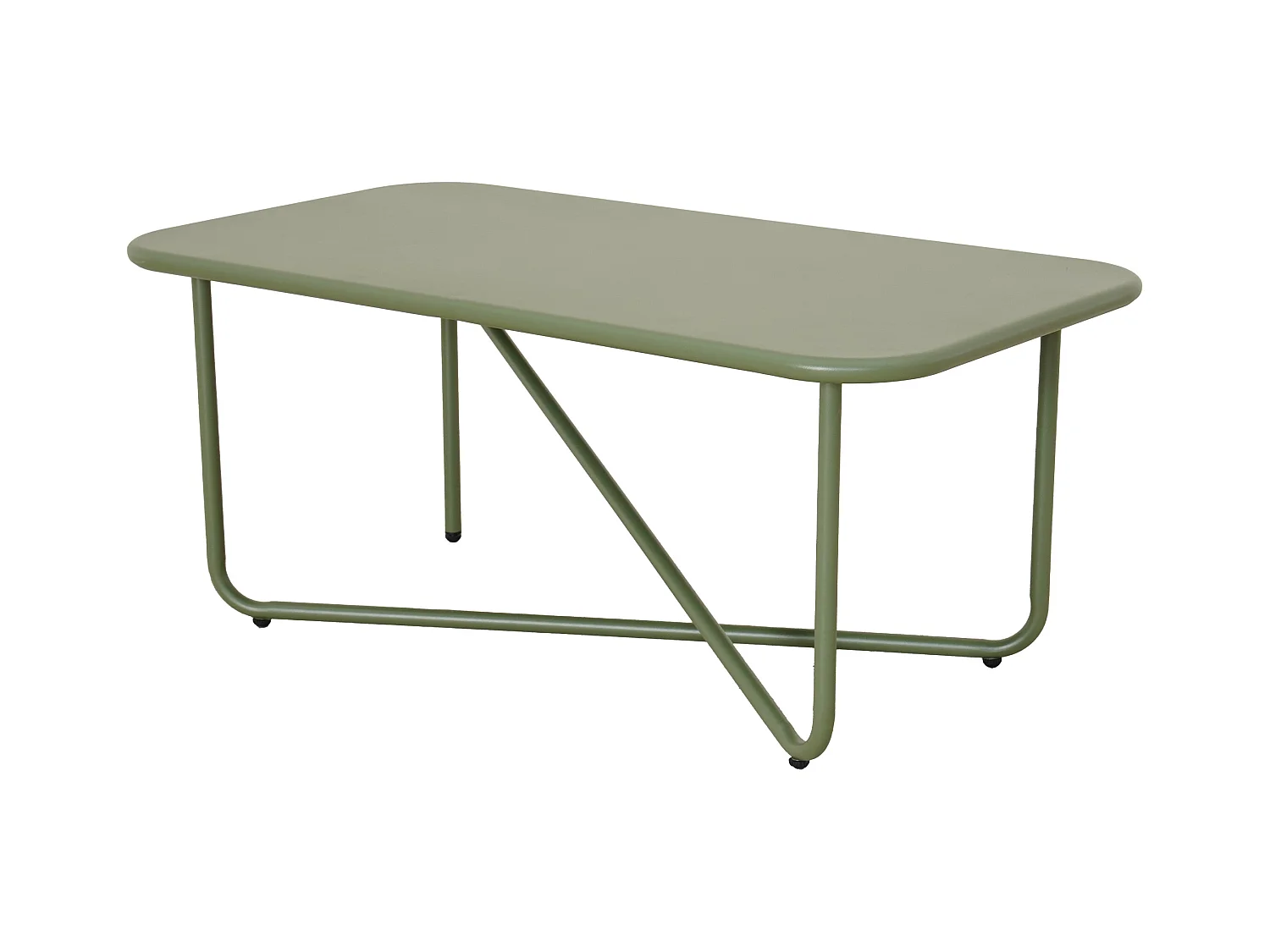 Salon de jardin en acier : un canapé 2 places, 2 fauteuils et une table basse - Vert - MILOPE de MYLIA