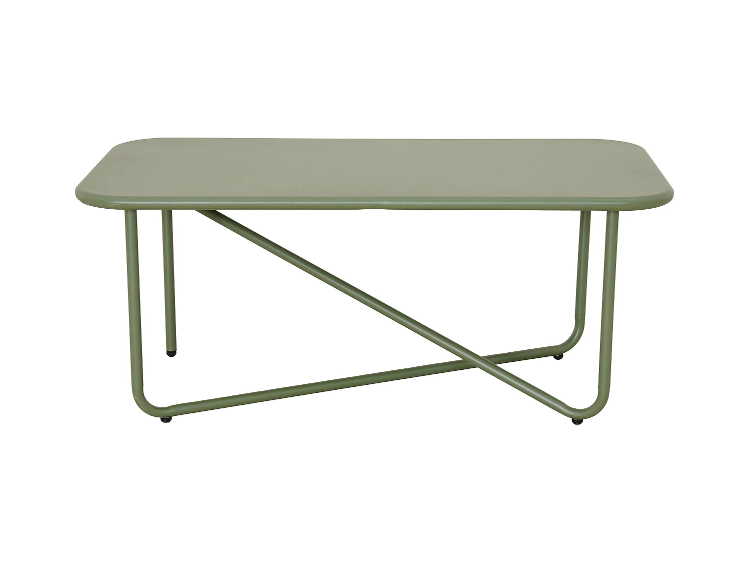 Salon de jardin en acier : un canapé 2 places, 2 fauteuils et une table basse - Vert - MILOPE de MYLIA