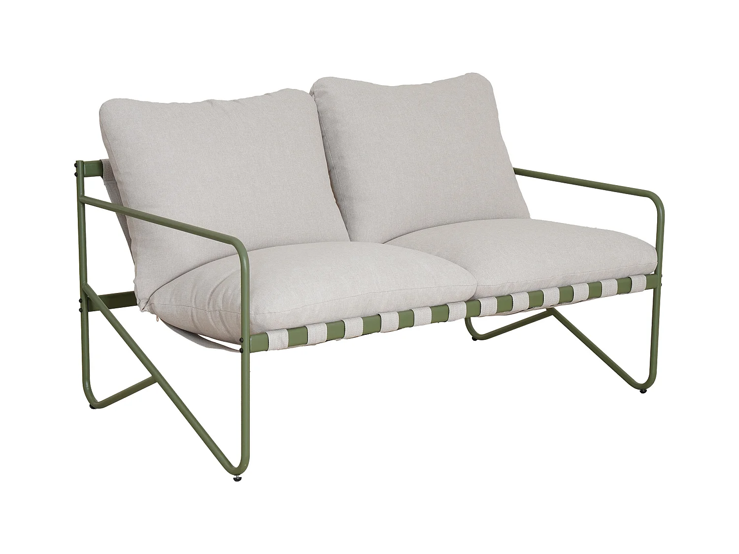 Salon de jardin en acier : un canapé 2 places, 2 fauteuils et une table basse - Vert - MILOPE de MYLIA