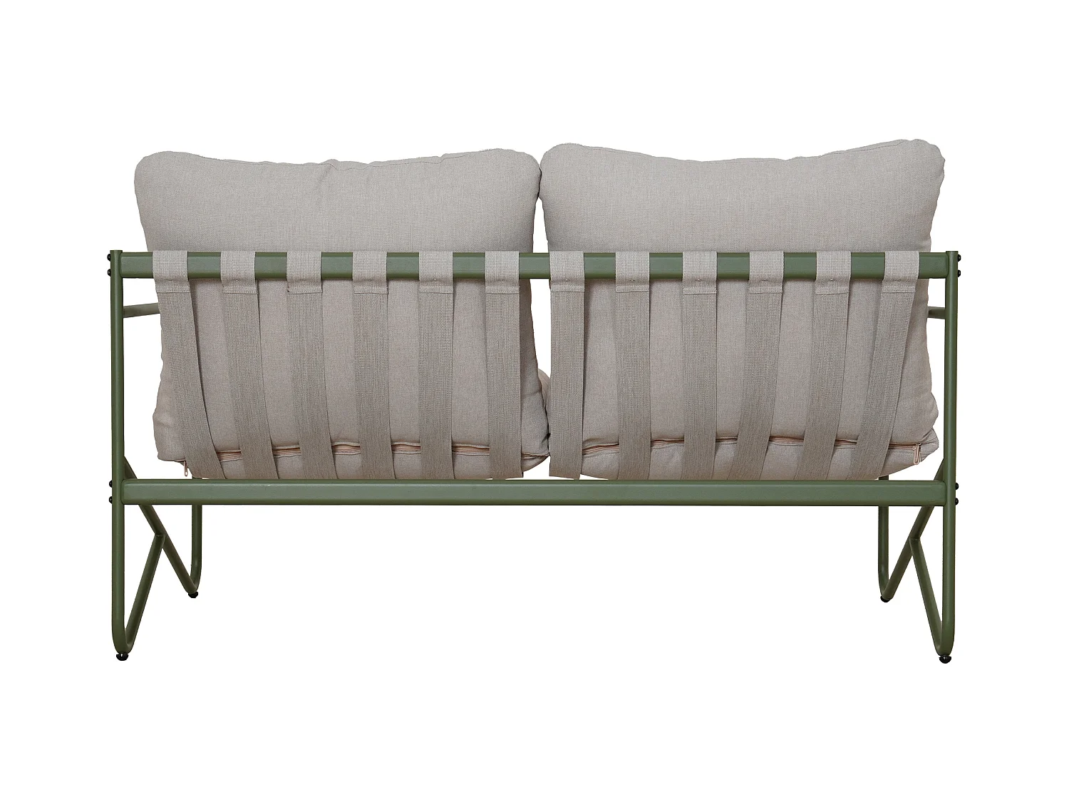 Salon de jardin en acier : un canapé 2 places, 2 fauteuils et une table basse - Vert - MILOPE de MYLIA