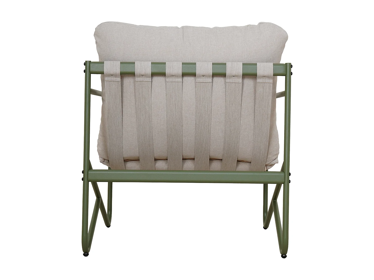 Salón de jardín de acero: un sofá 2 plazas, 2 sillones y una mesa de centro - Verde - MILOPE de MYLIA